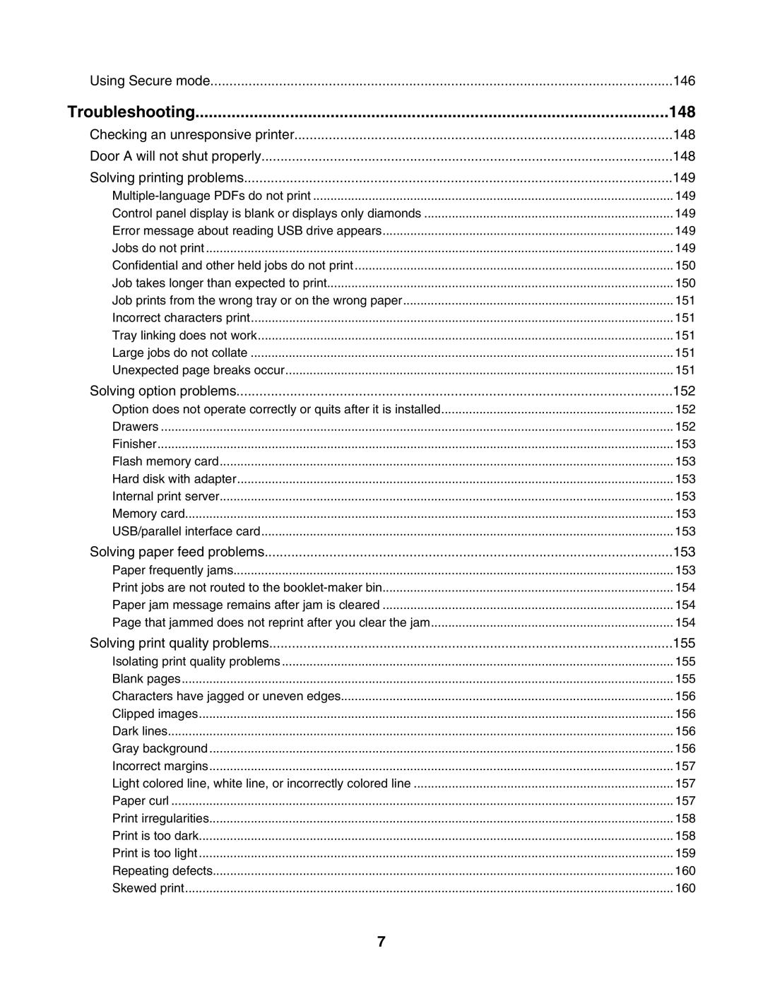 Lexmark C935 manual 148, Troubleshooting 