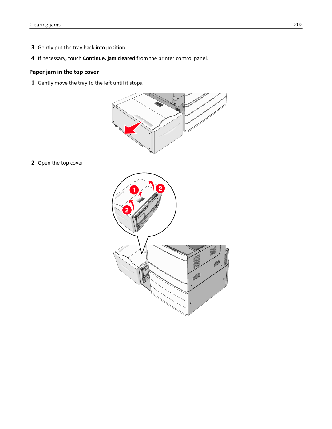 Lexmark C950 manual Paper jam in the top cover 