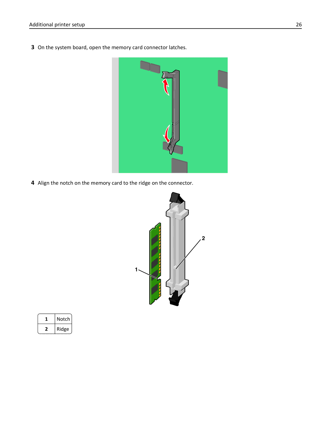 Lexmark C950 manual Notch, Ridge 