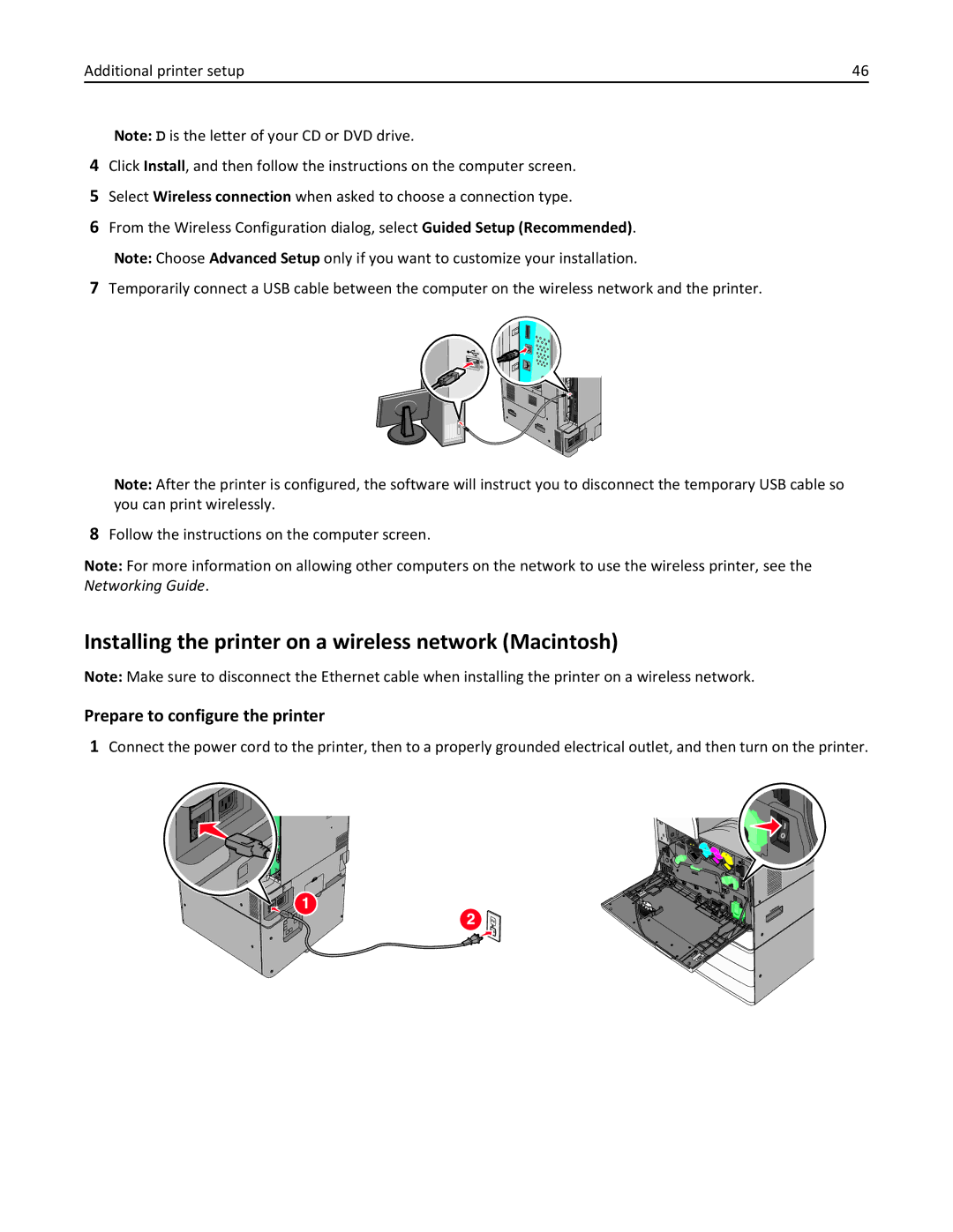 Lexmark C950 manual Installing the printer on a wireless network Macintosh, Prepare to configure the printer 