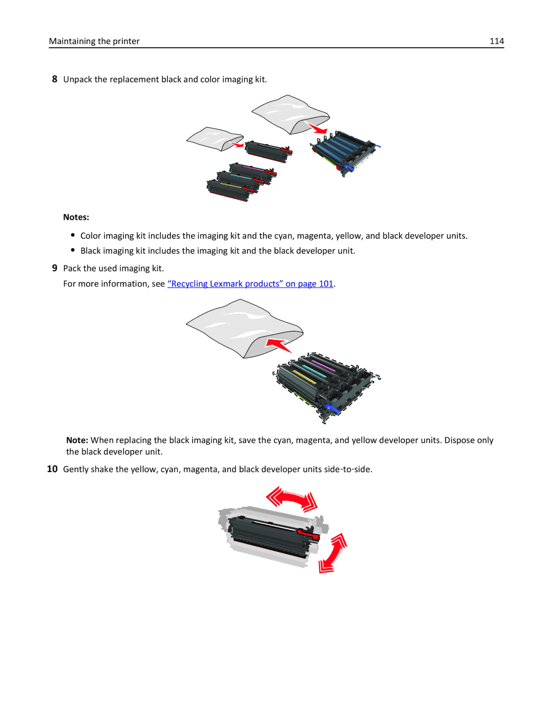 Lexmark CS410 manual For more information, see Recycling Lexmark products on 