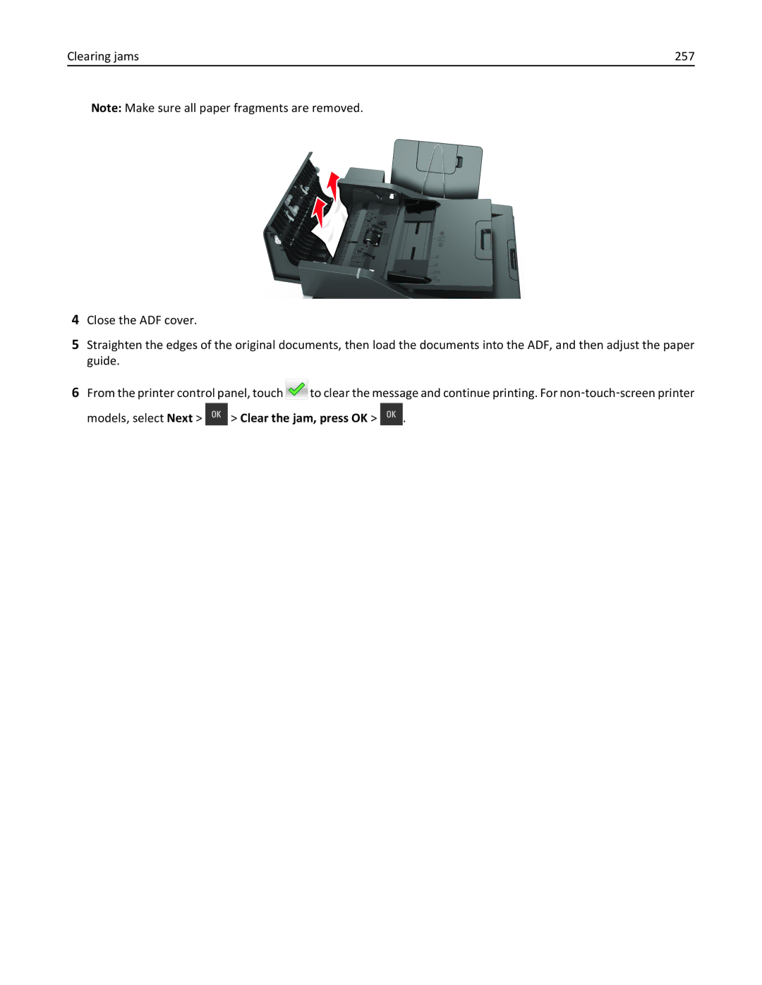 Lexmark CX410 manual Models, select Next Clear the jam, press OK 