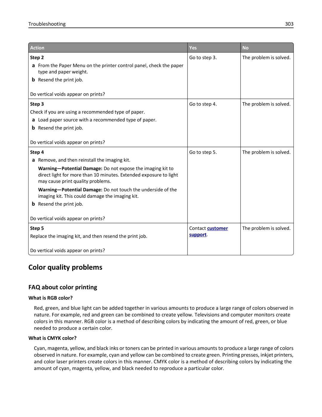 Lexmark CX410 manual Color quality problems, FAQ about color printing, What is RGB color?, What is Cmyk color? 