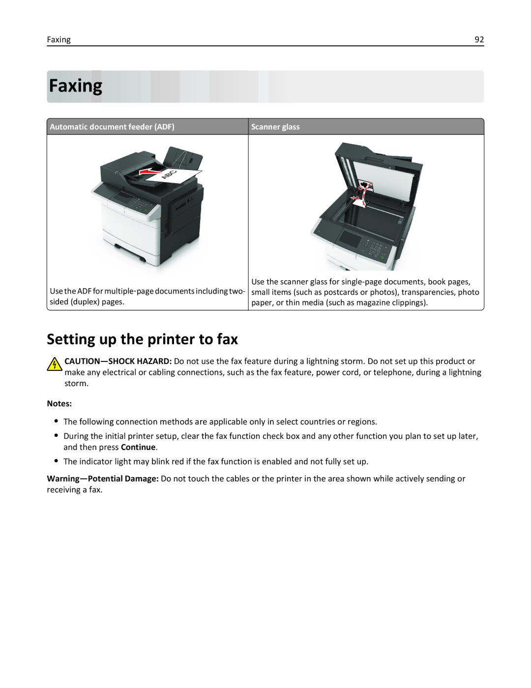 Lexmark CX410 manual Faxing, Setting up the printer to fax 