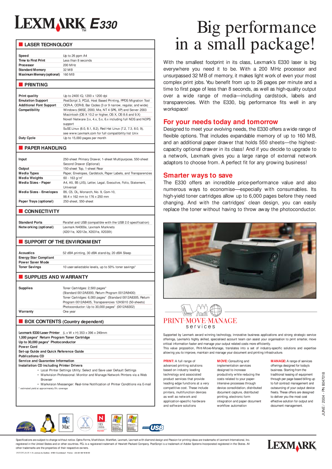 Lexmark E 330 manual For your needs today and tomorrow, Smarter ways to save 