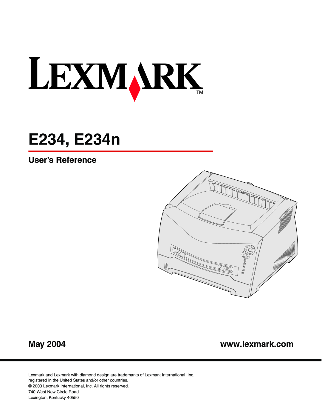 Lexmark E234N manual E234, E234n, User’s Reference 