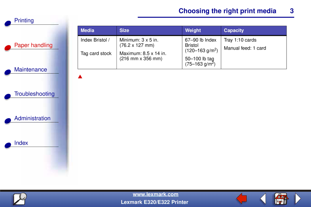 Lexmark E322, E320 manual Choosing the right print media 