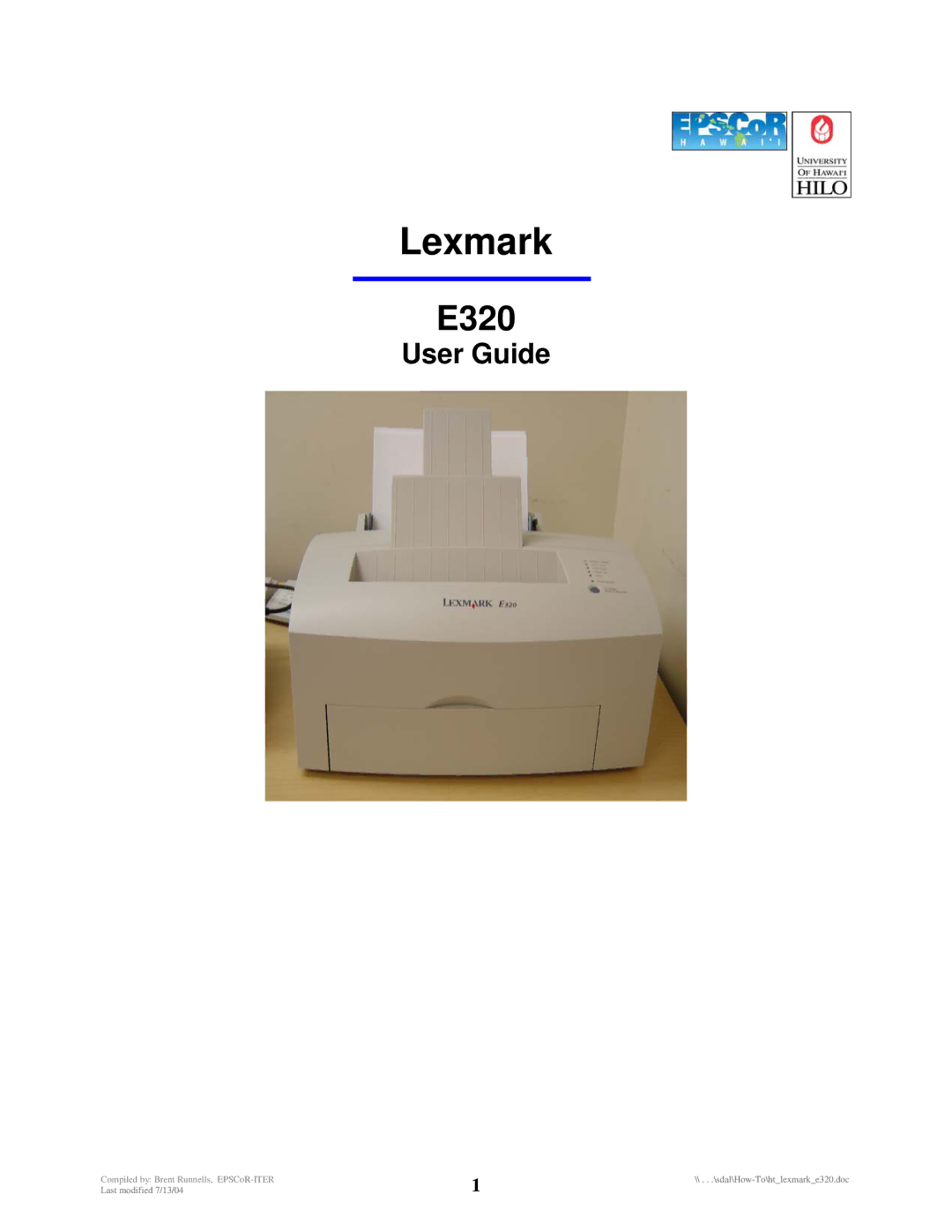 Lexmark E320 manual Lexmark 