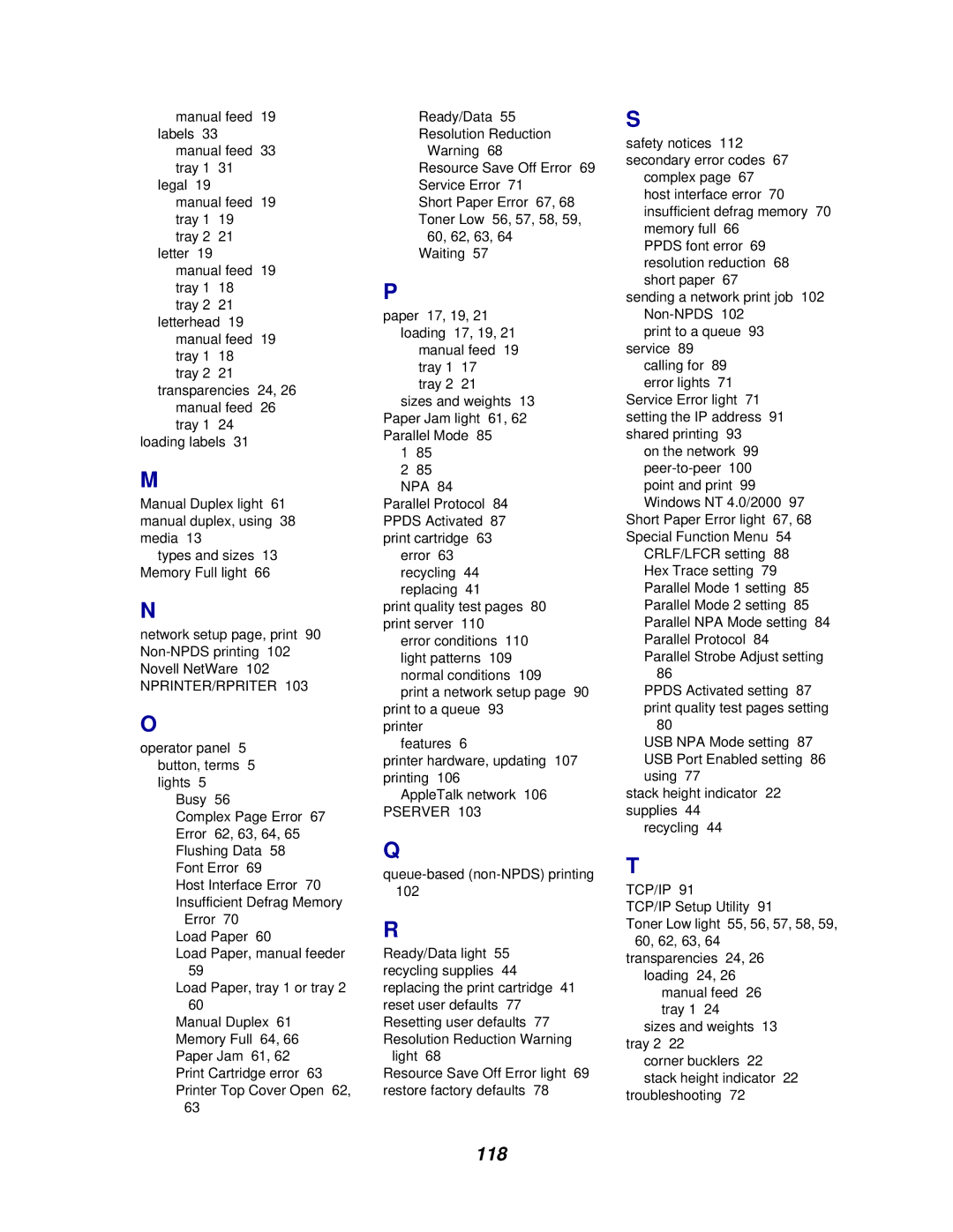 Lexmark E320/E322 manual 118 