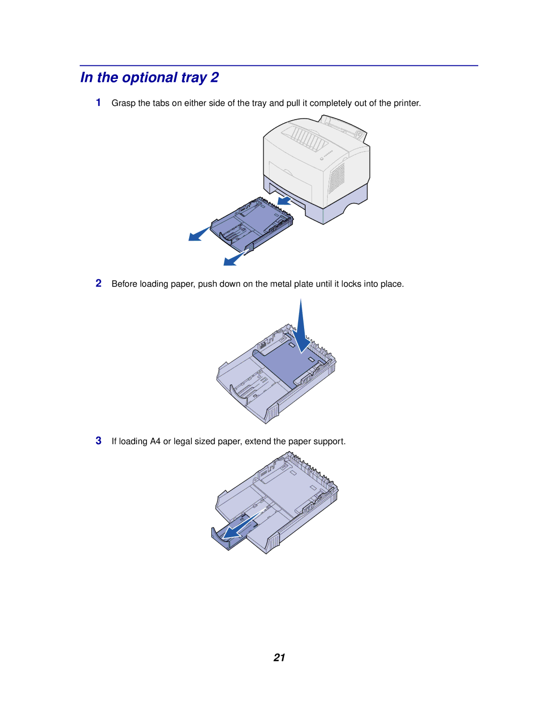 Lexmark E320/E322 manual Optional tray 