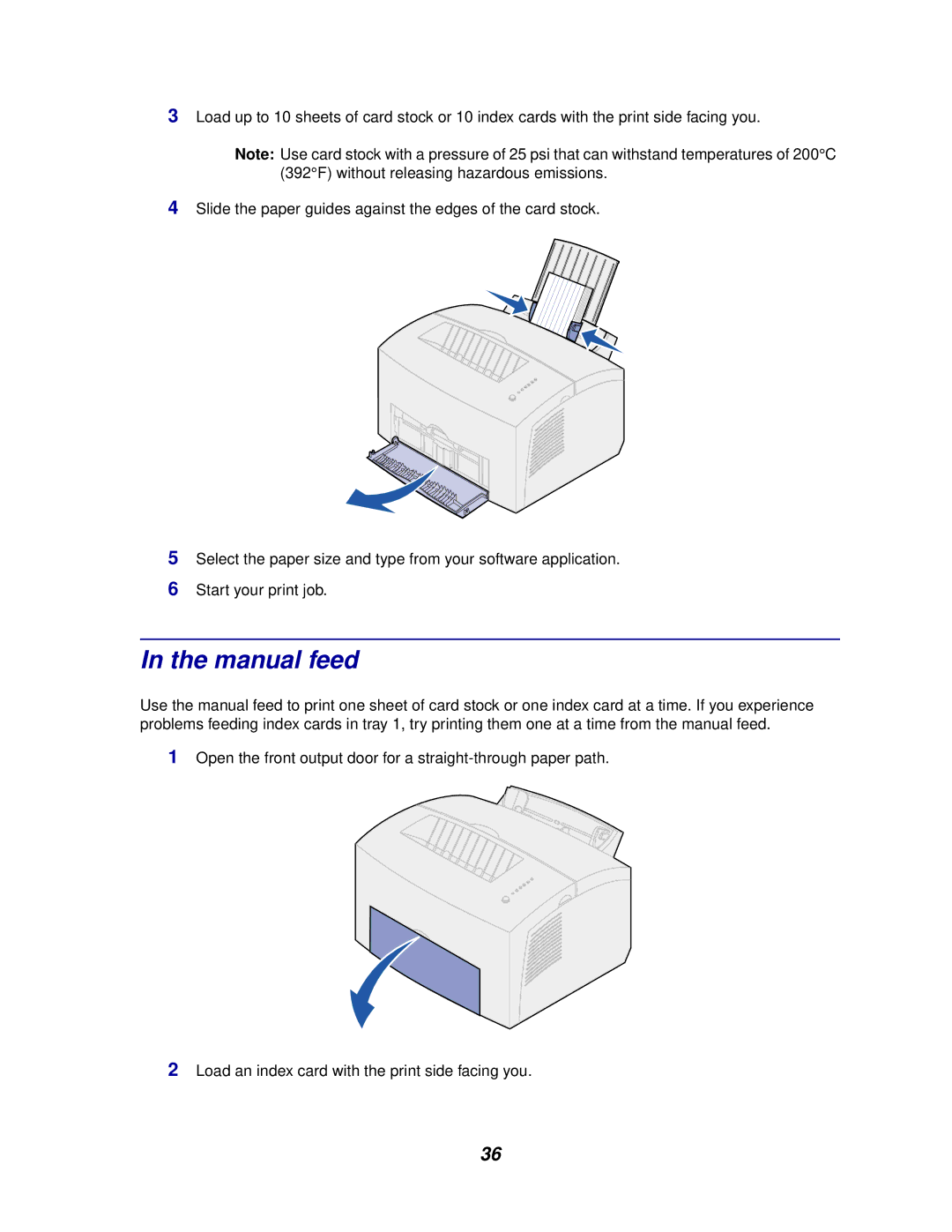 Lexmark E320/E322 manual Manual feed 