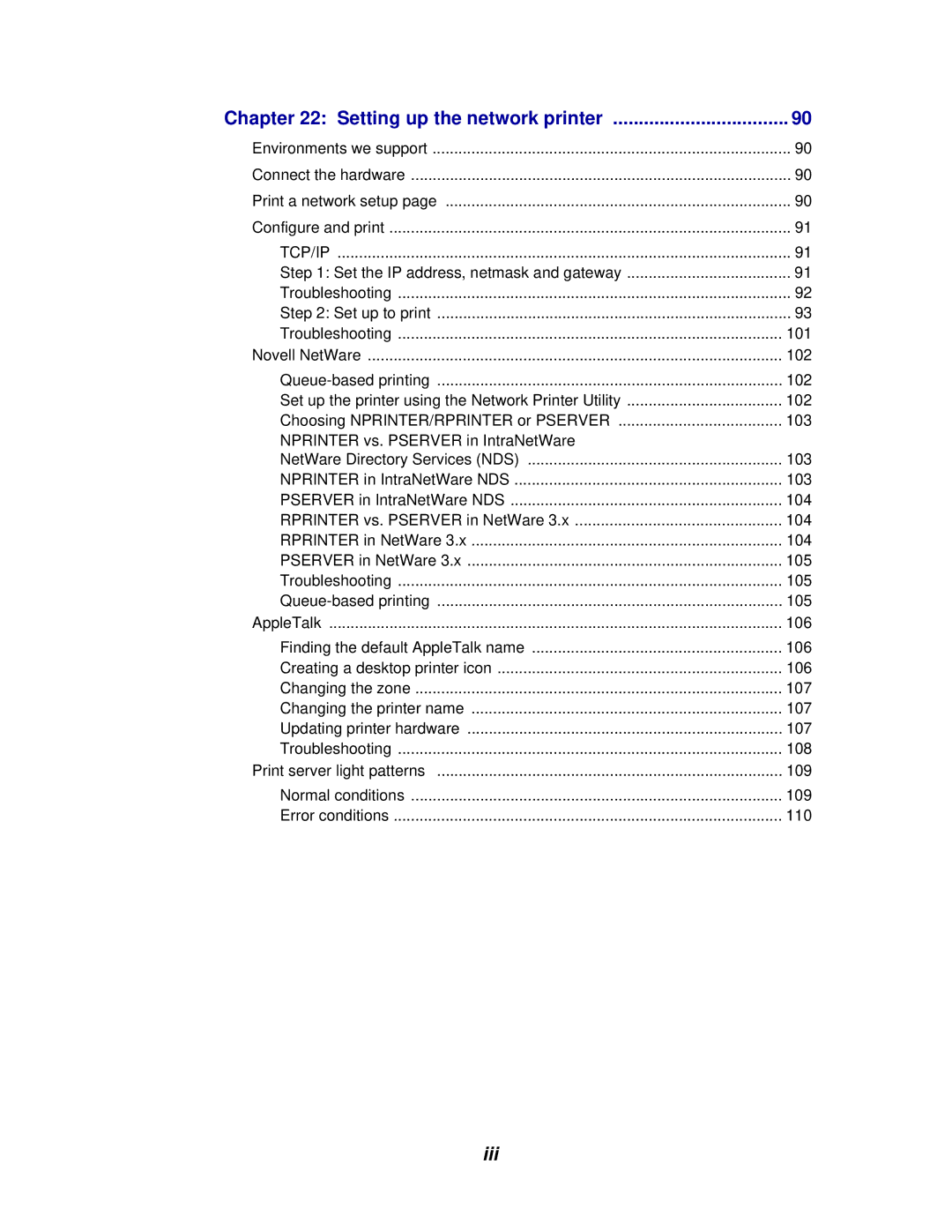 Lexmark E320/E322 manual Iii 