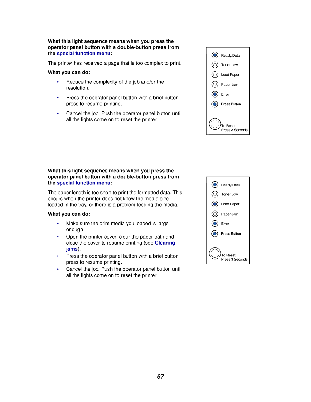 Lexmark E320/E322 manual Printer has received a page that is too complex to print 