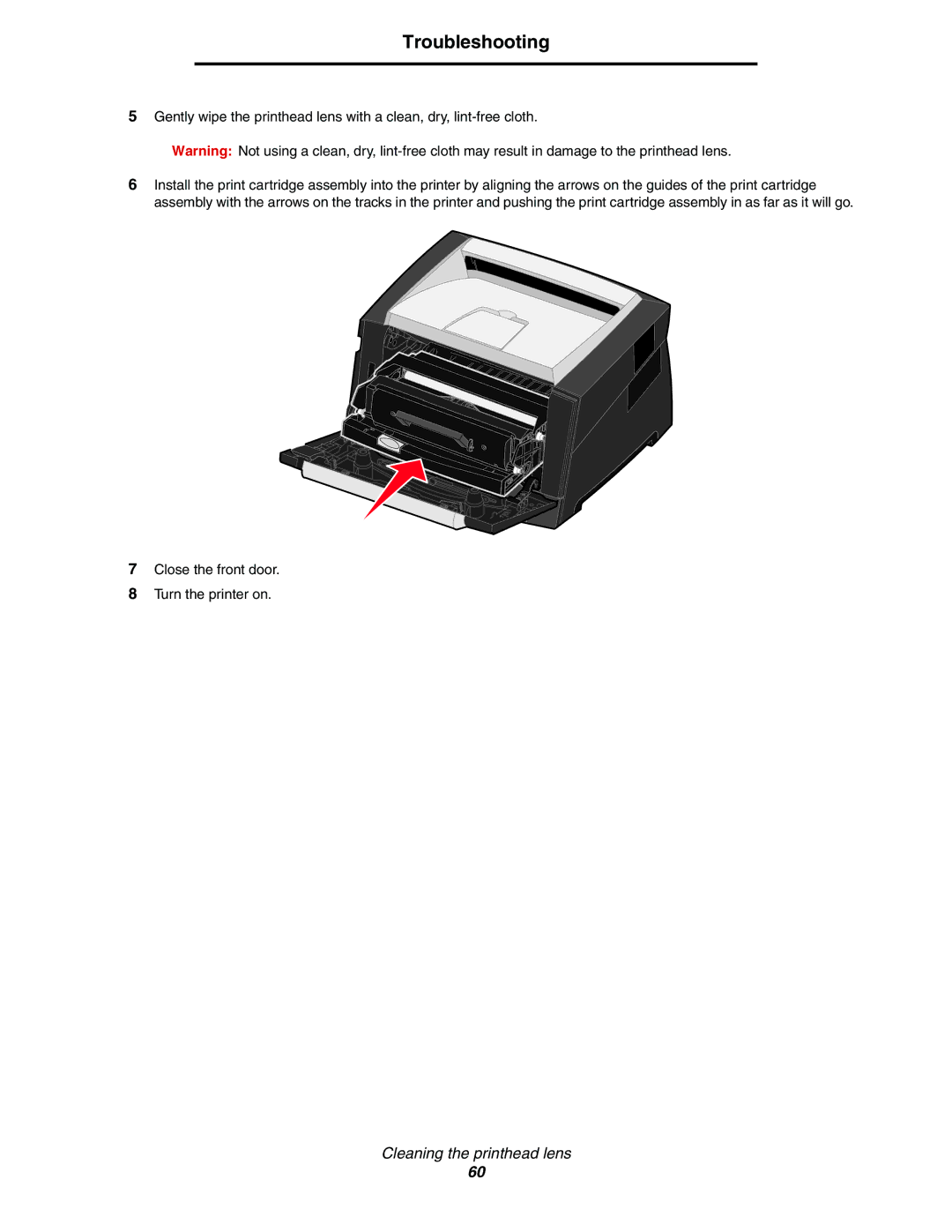 Lexmark E352DN manual Close the front door Turn the printer on 