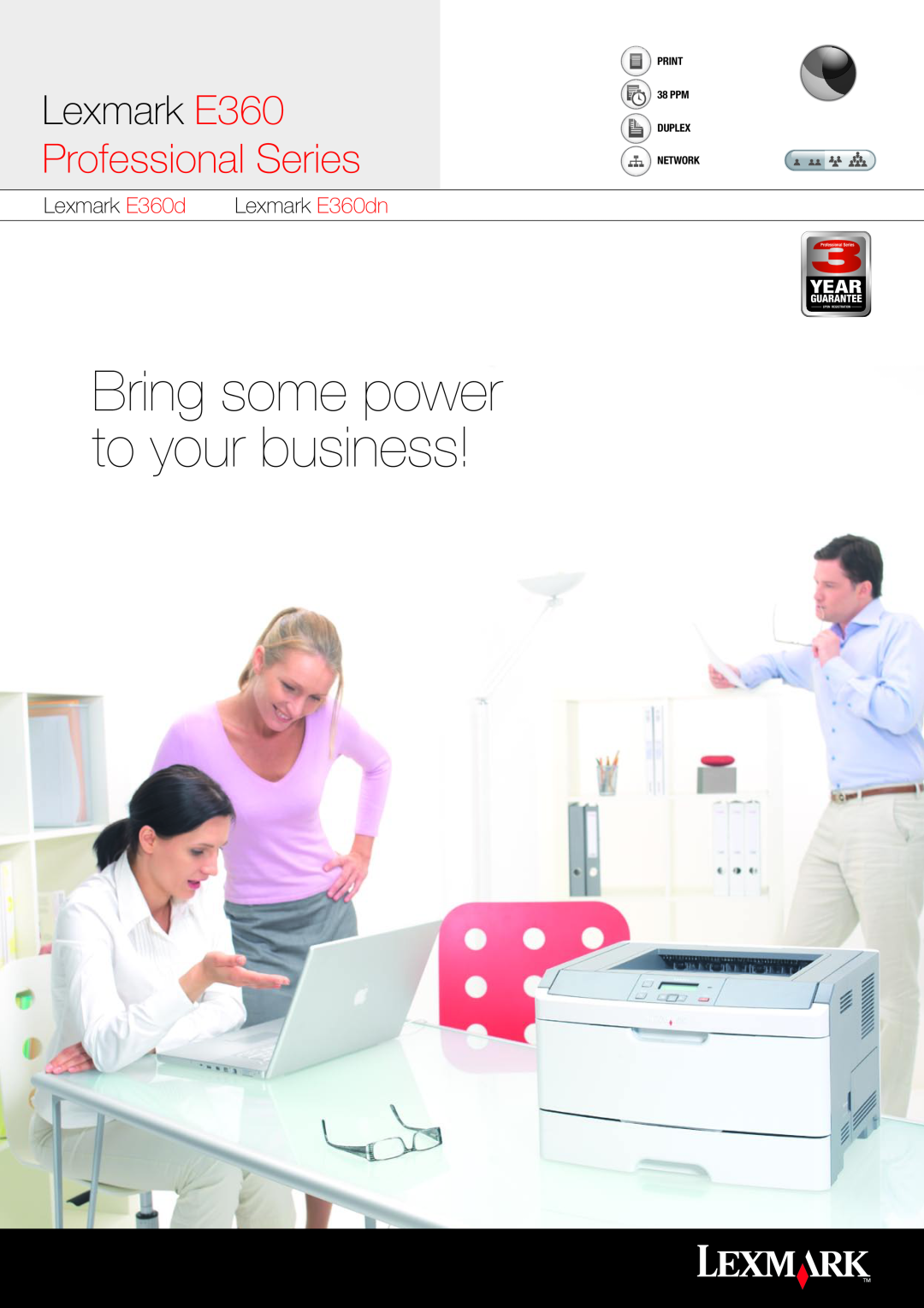 Lexmark E360D manual Bring some power to your business, Professional Series, Lexmark E360dn 