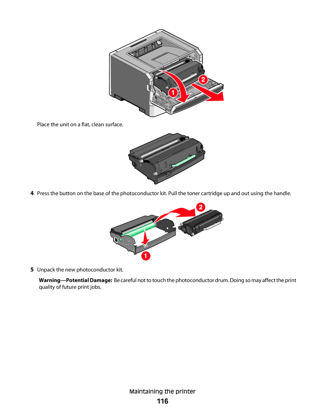 Lexmark E460dw, E462dtn manual 116 