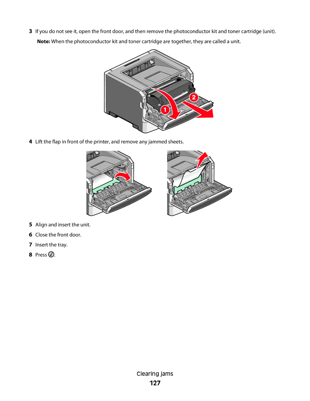 Lexmark E462dtn, E460dw manual 127 