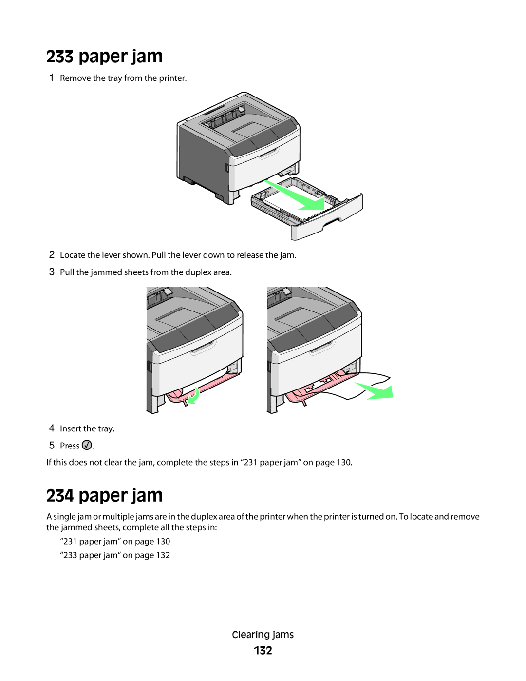 Lexmark E460dw, E462dtn manual 132 