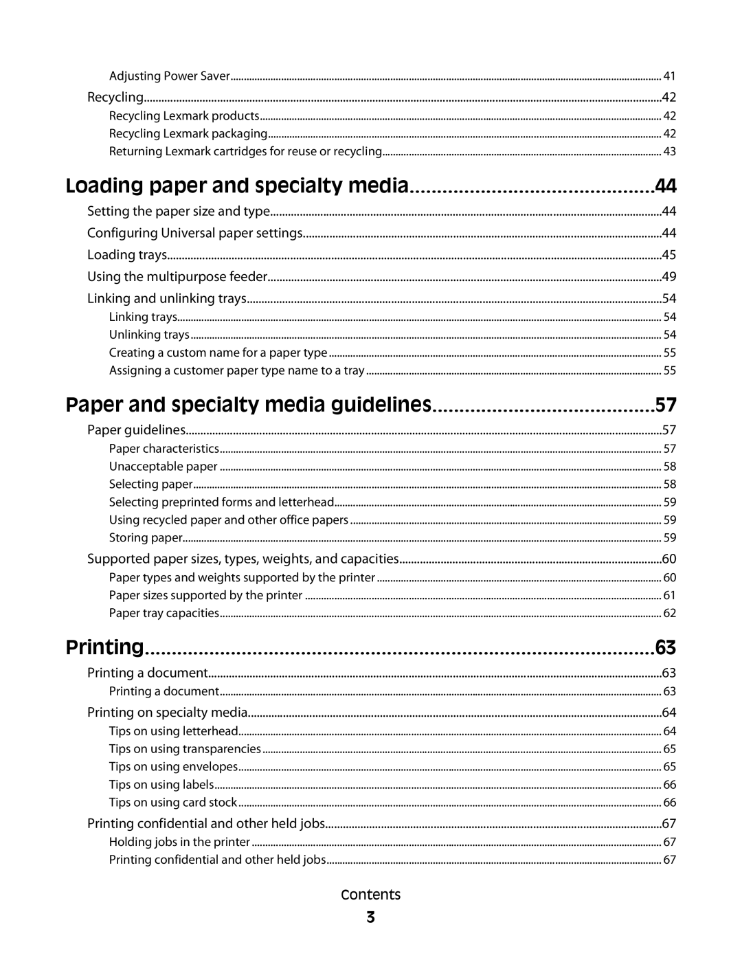 Lexmark E462dtn, E460dw manual Loading paper and specialty media 