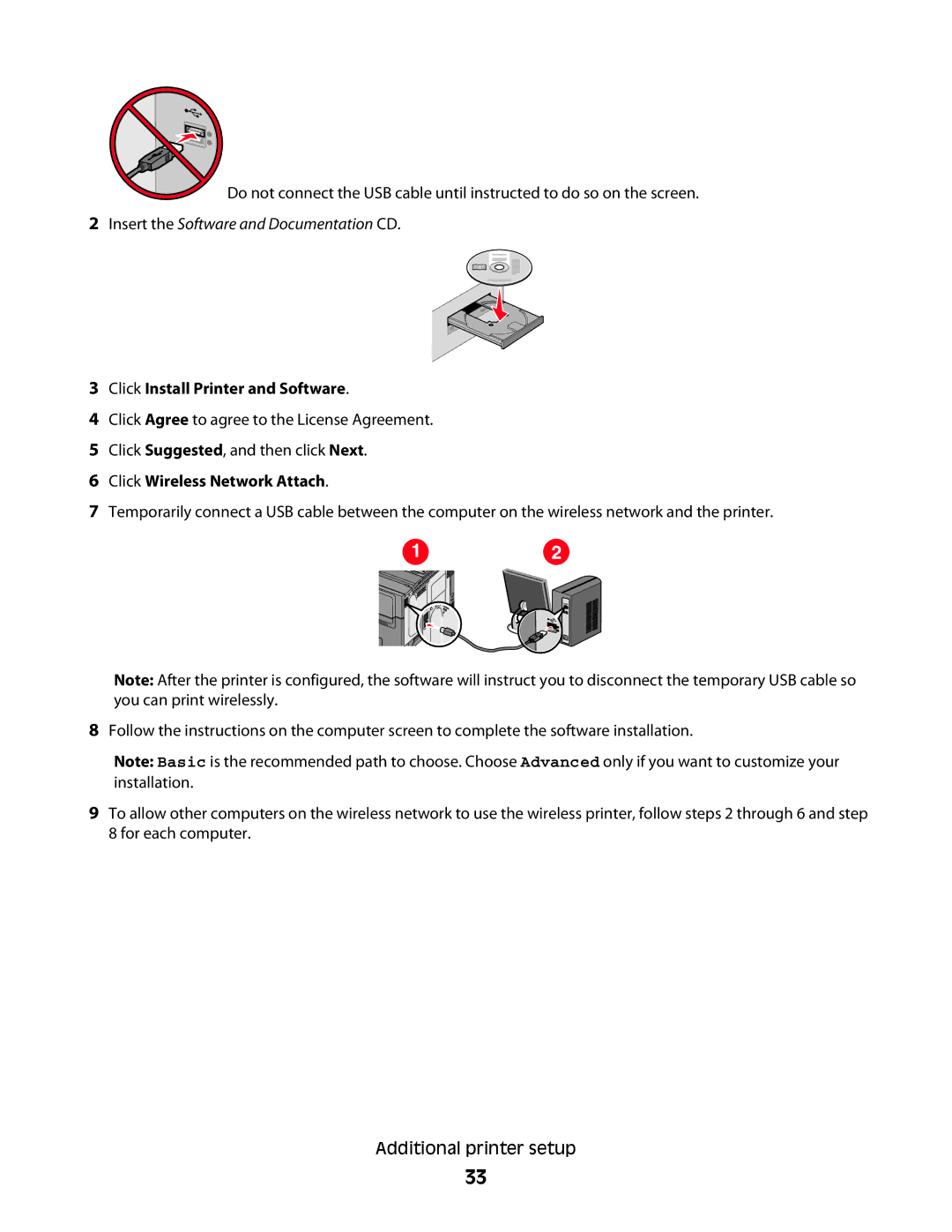 Lexmark E462dtn, E460dw manual Click Install Printer and Software 