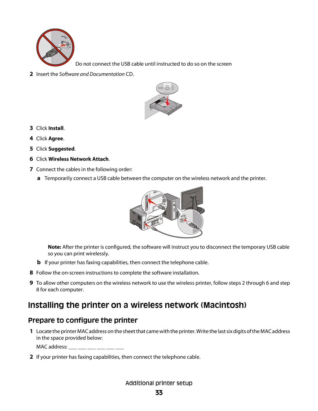 Lexmark E460dw manual Installing the printer on a wireless network Macintosh, Prepare to configure the printer 