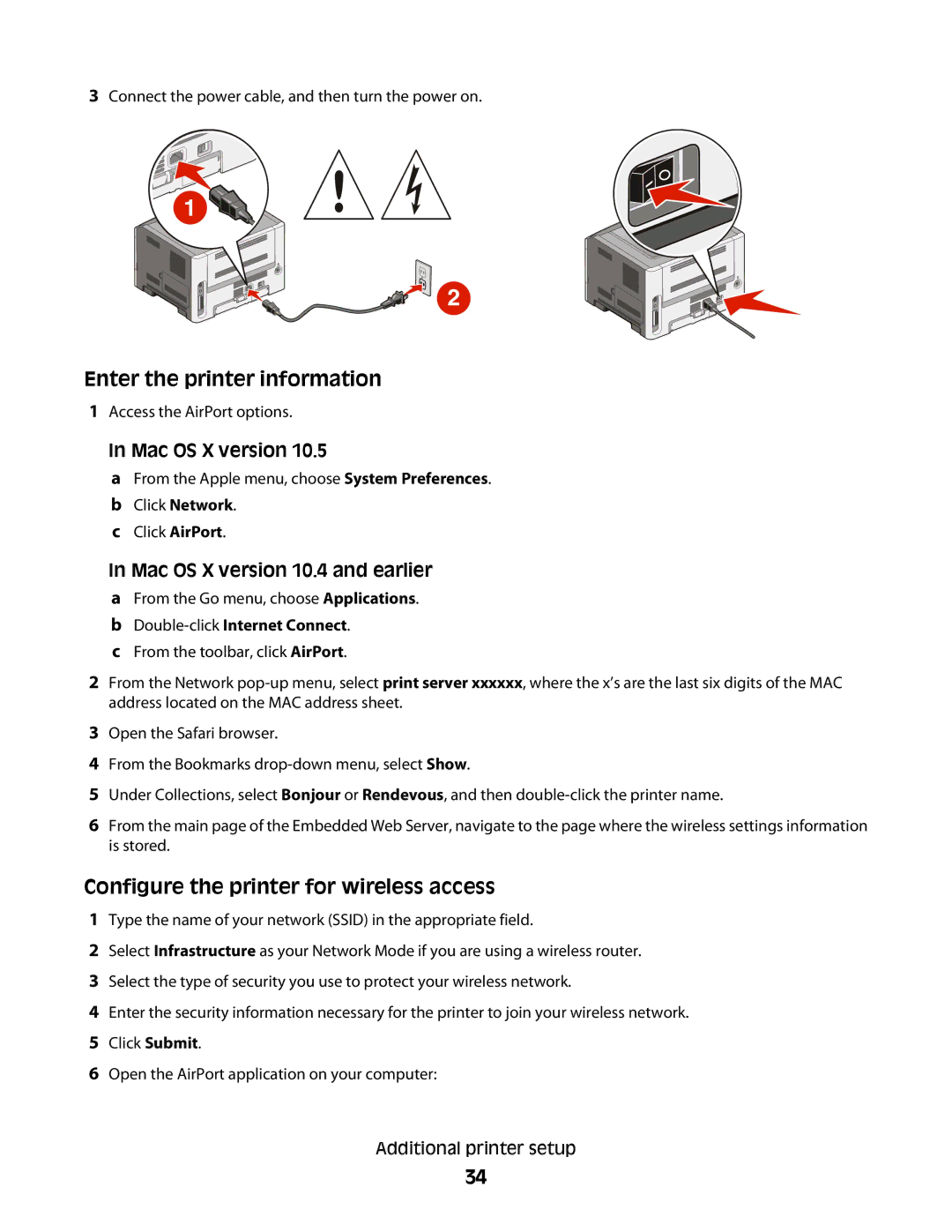 Lexmark E460dw manual Enter the printer information, Configure the printer for wireless access 