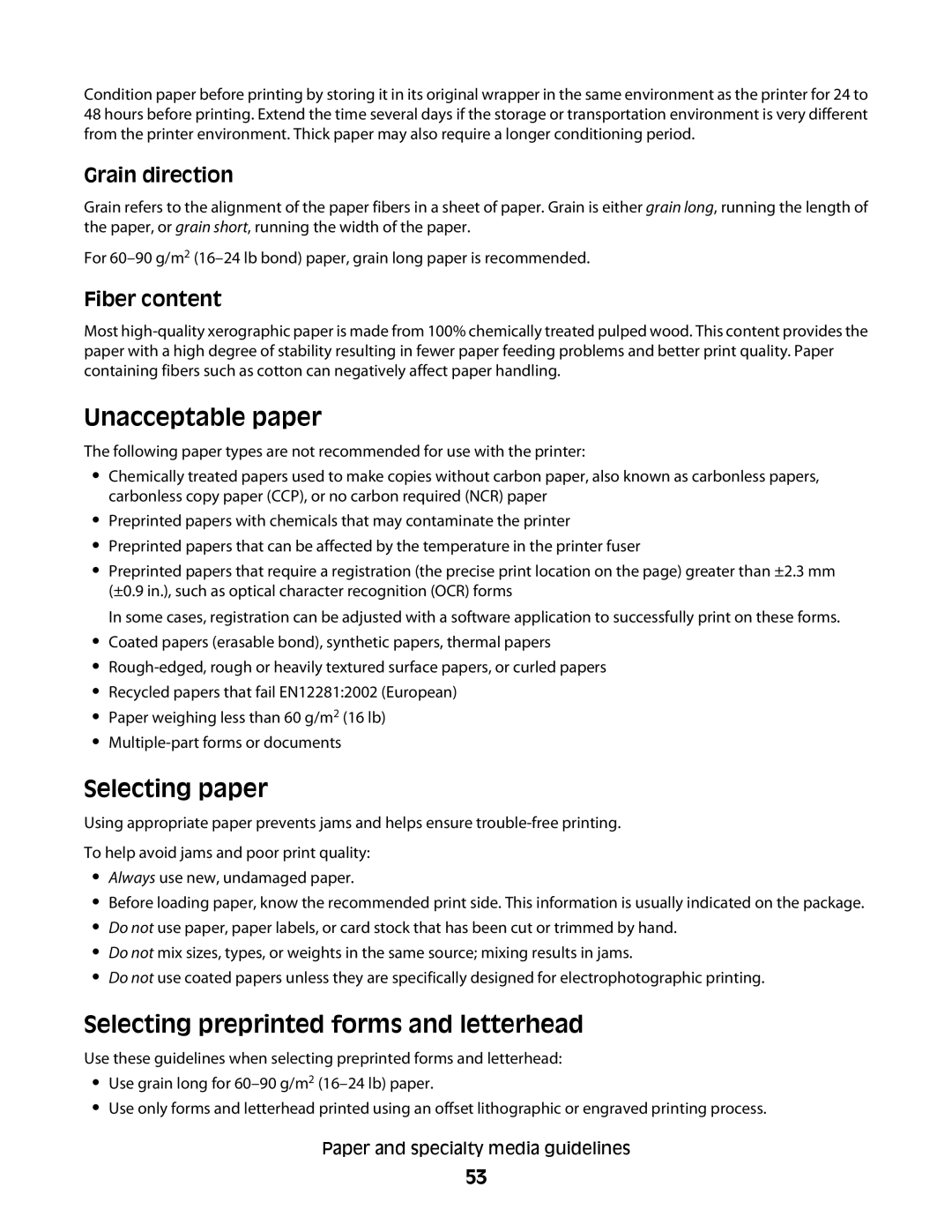 Lexmark E460dw manual Selecting preprinted forms and letterhead 