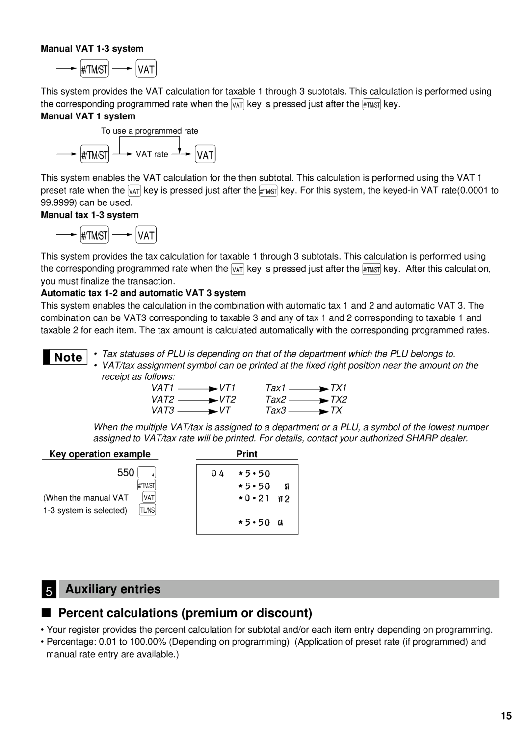 Lexmark ER-A180, ER-A160 instruction manual 550 ù, Auxiliary entries Percent calculations premium or discount 