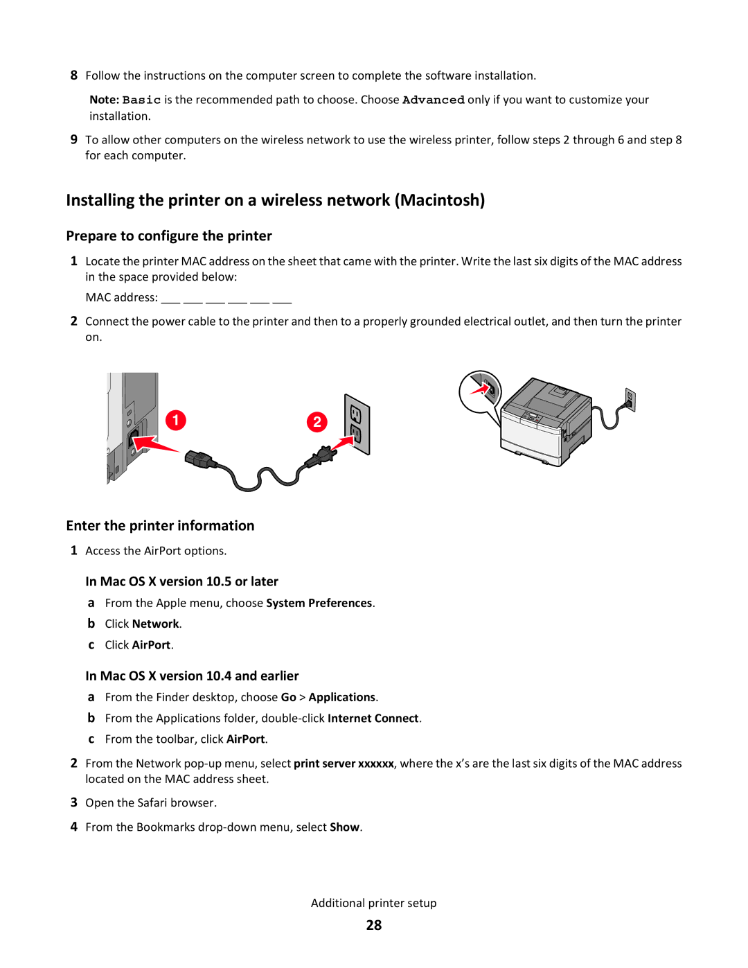 Lexmark 210, gd2, gd1, dn1, dn2, 43W Installing the printer on a wireless network Macintosh, Prepare to configure the printer 