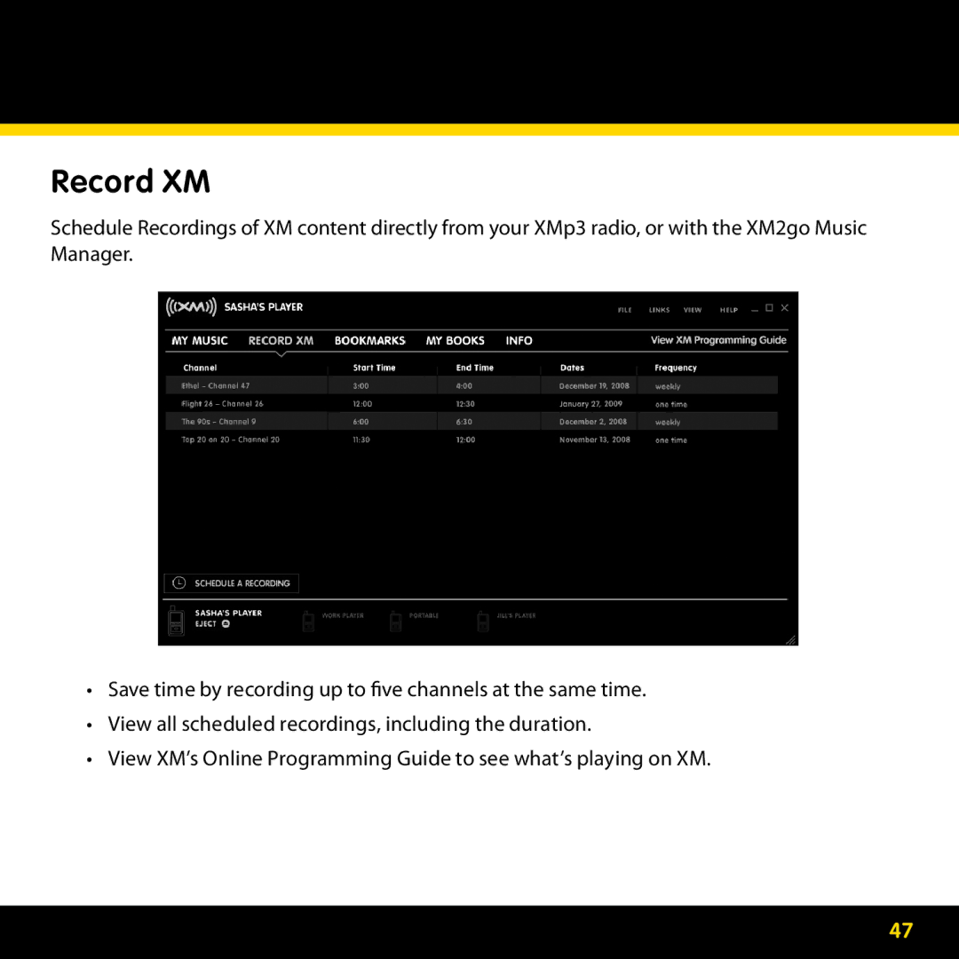 Lexmark GEX-XMP3 manual Record XM 