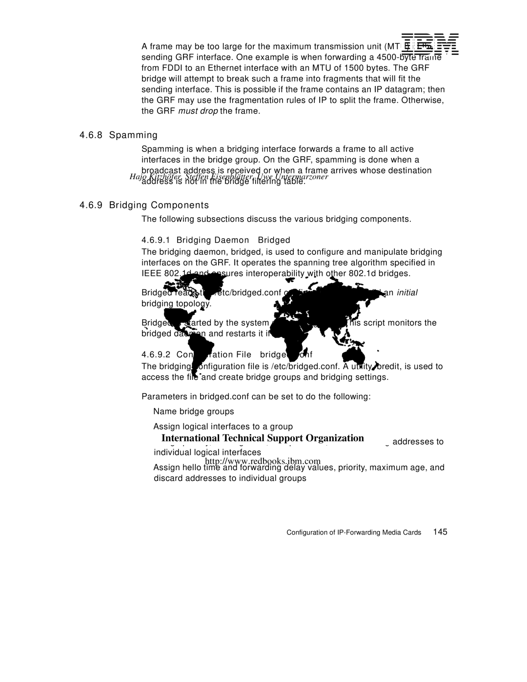 Lexmark IBM 9077 manual Spamming, Bridging Components, Bridging Daemon Bridged, Configuration File bridged.conf, 145 