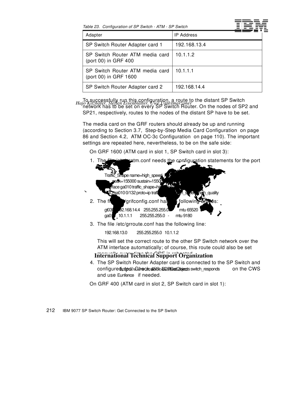 Lexmark IBM 9077 manual Configuration of SP Switch ATM SP Switch 