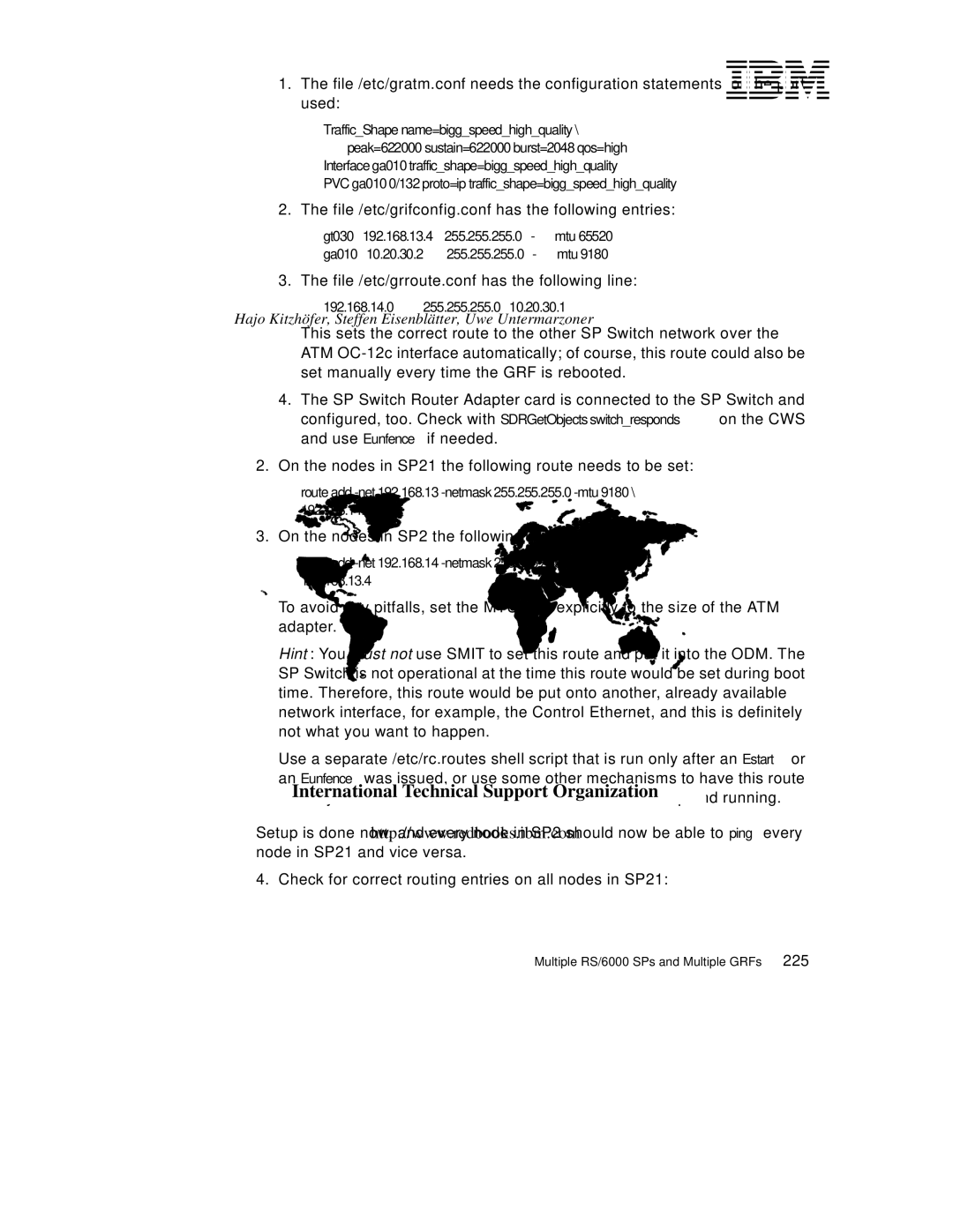 Lexmark IBM 9077 manual On the nodes in SP2 the following route needs to be set 