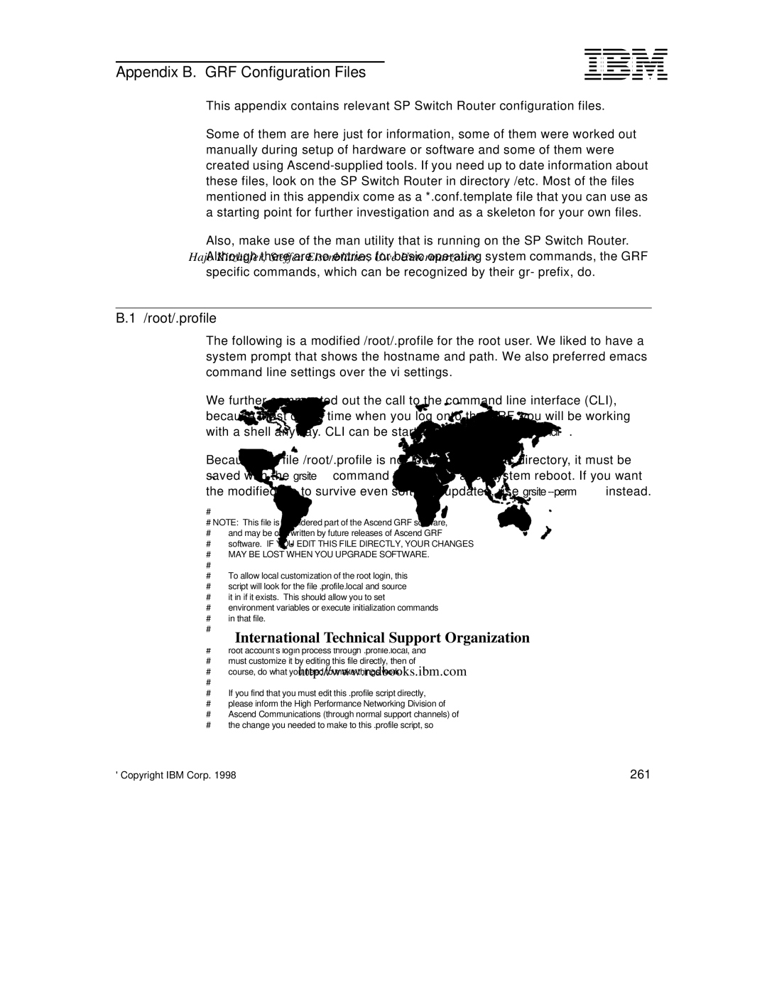 Lexmark IBM 9077 manual Appendix B. GRF Configuration Files, Root/.profile, 261 