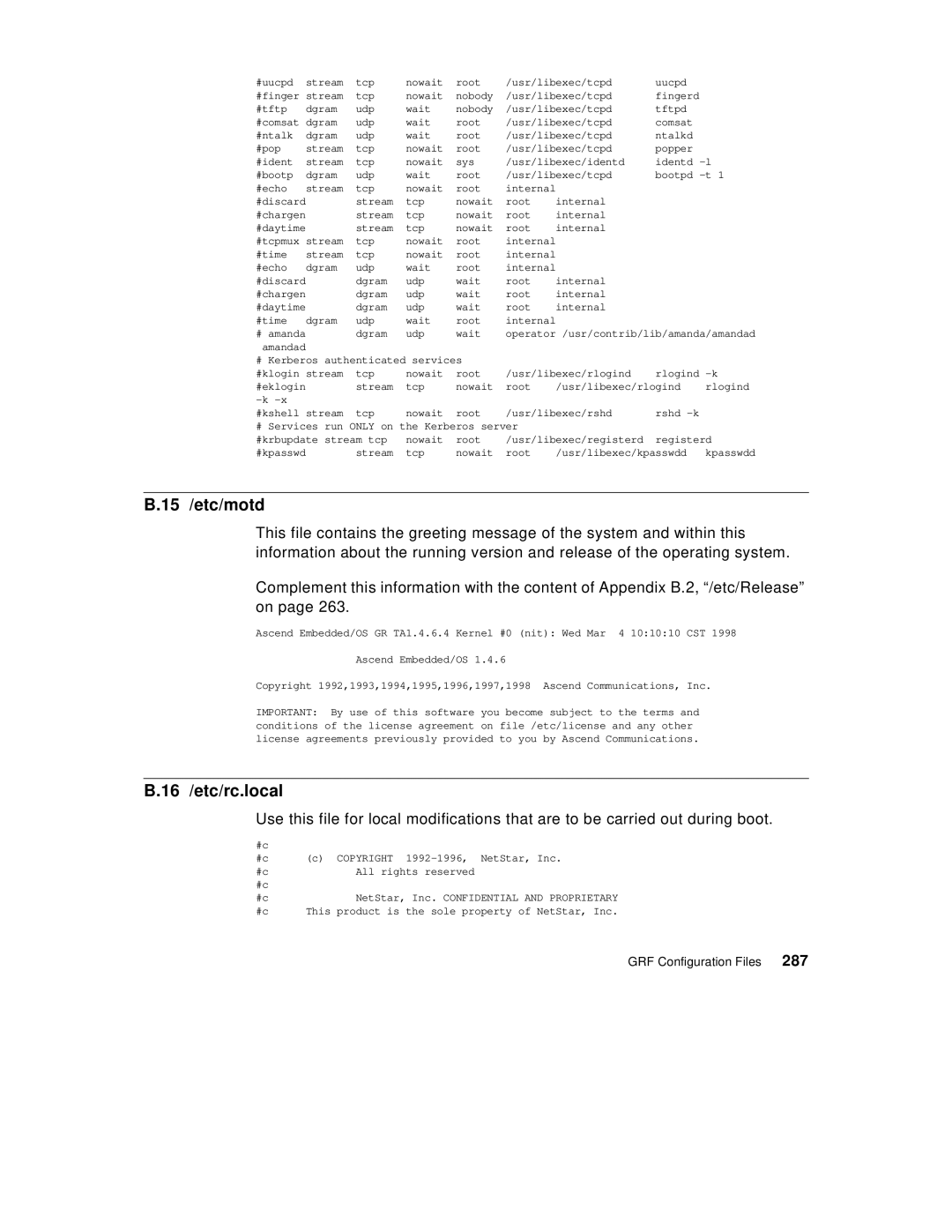 Lexmark IBM 9077 manual 15 /etc/motd, 16 /etc/rc.local 