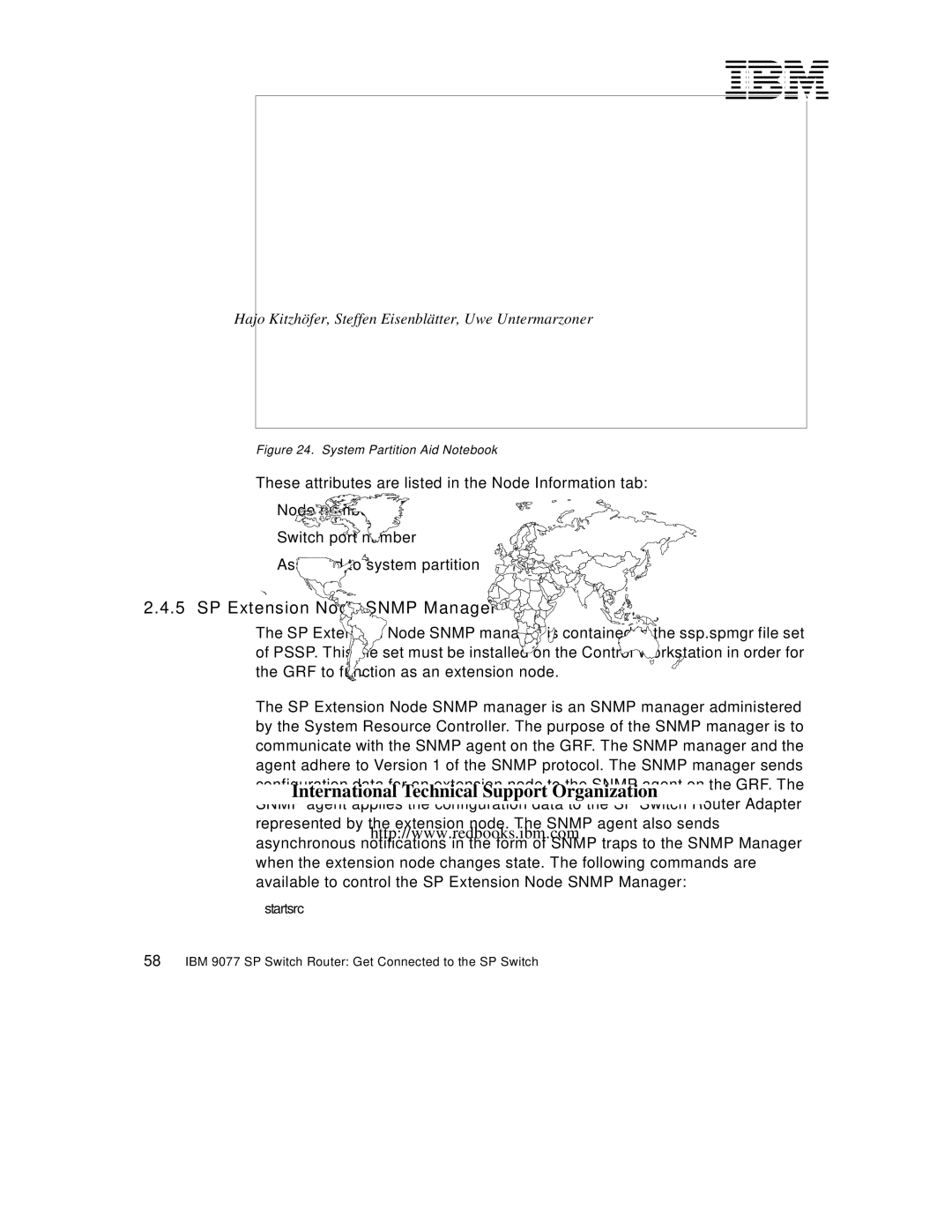 Lexmark IBM 9077 manual SP Extension Node Snmp Manager, System Partition Aid Notebook 