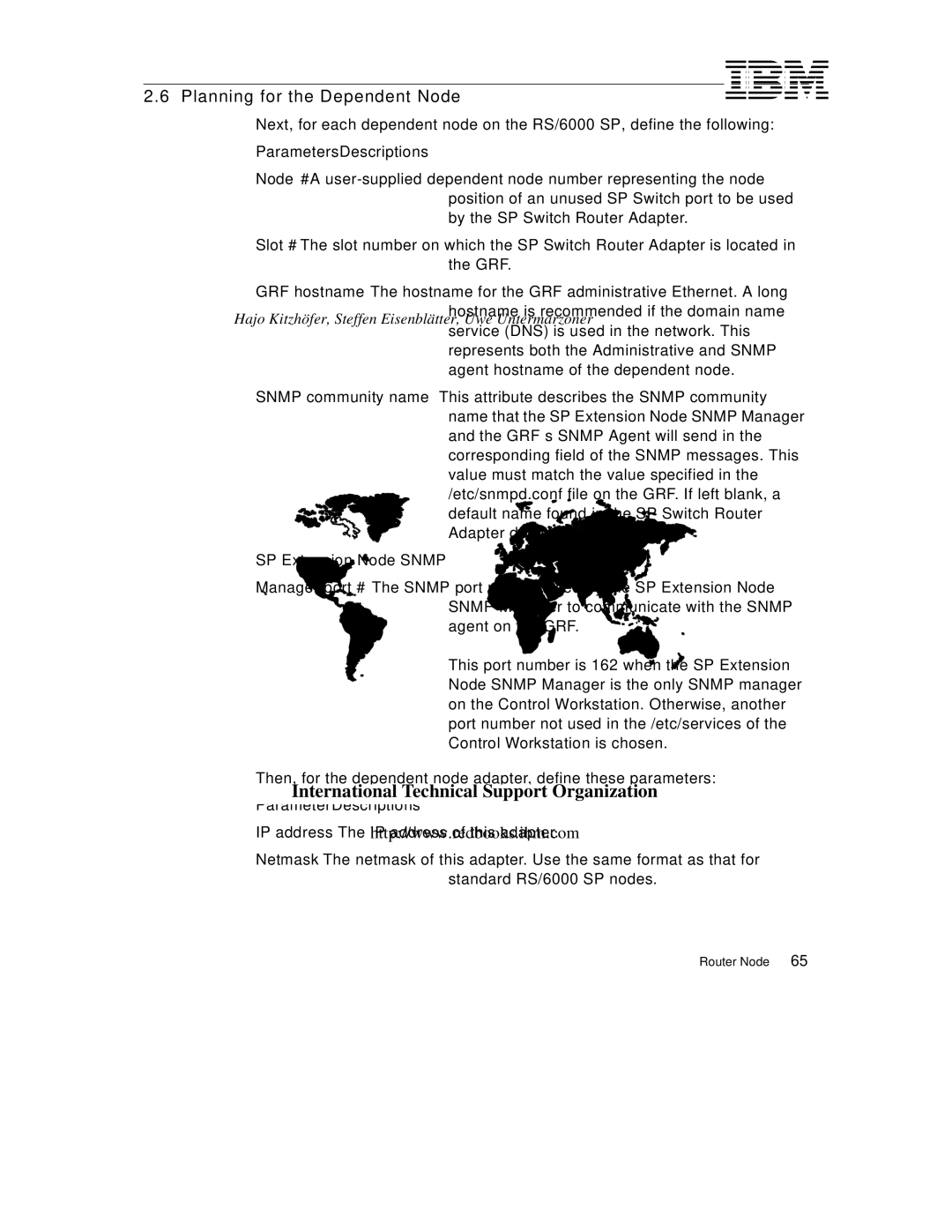 Lexmark IBM 9077 manual Planning for the Dependent Node, ParameterDescriptions 