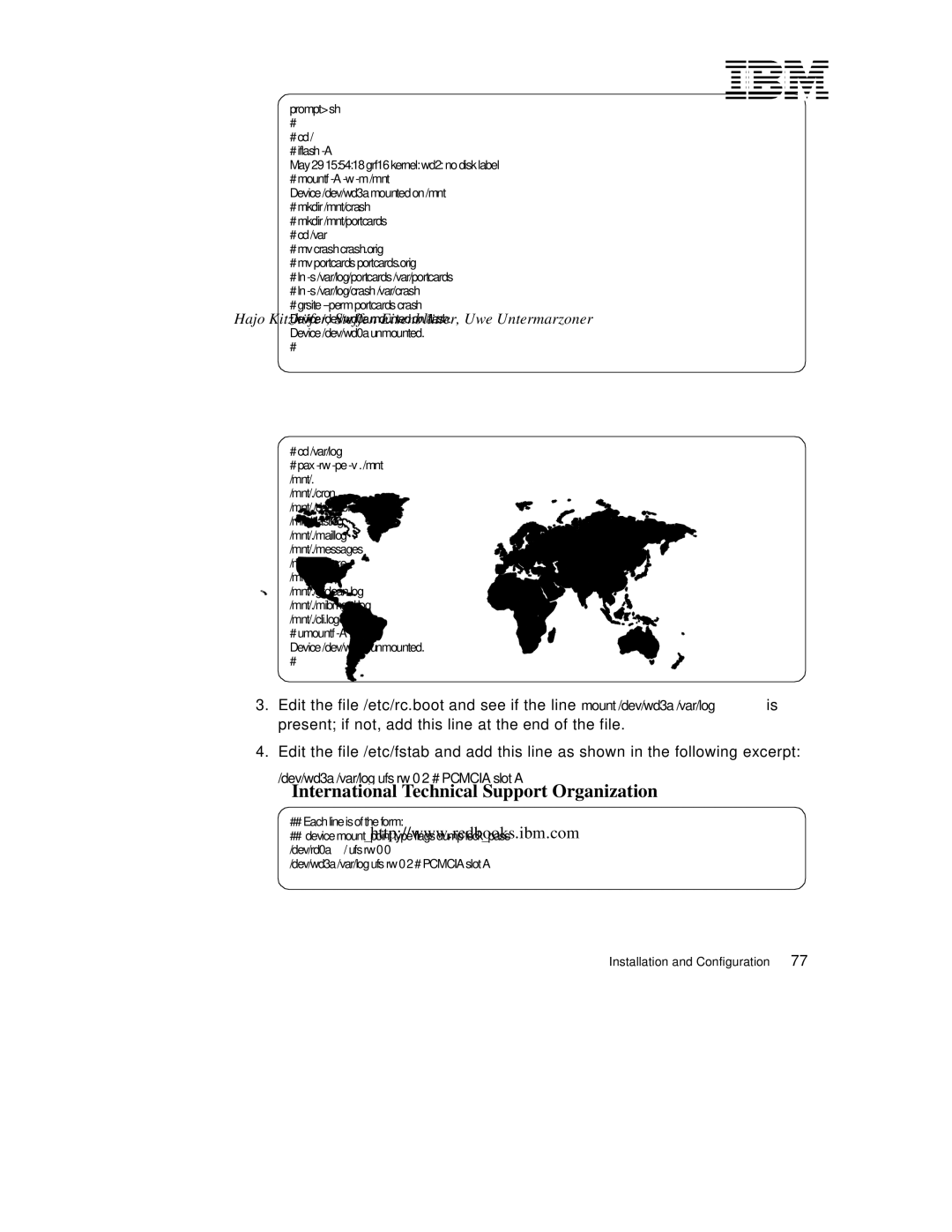 Lexmark IBM 9077 manual Dev/wd3a /var/log ufs rw 0 2 # Pcmcia slot a 