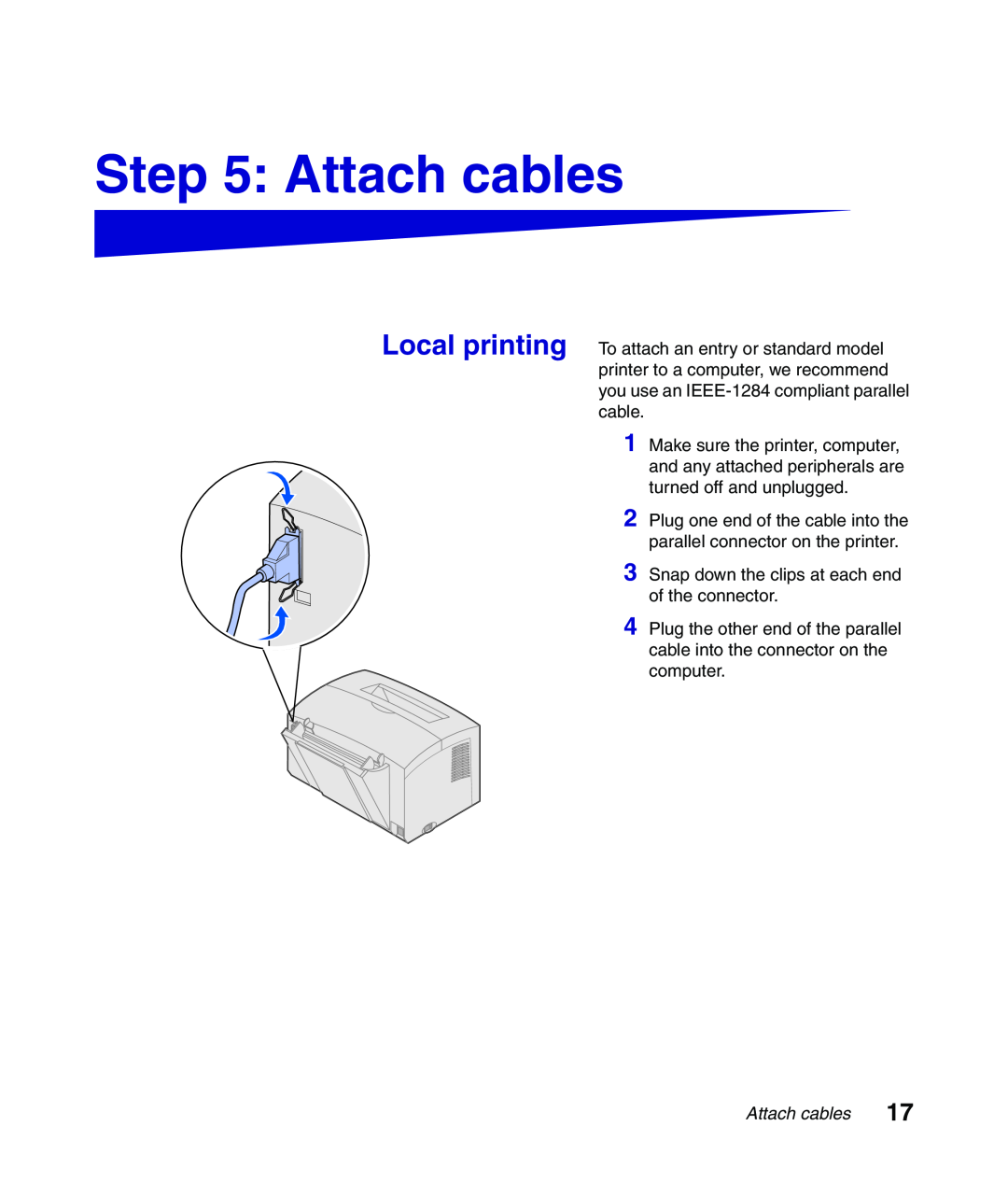 Lexmark Infoprint 1116 setup guide Attach cables 