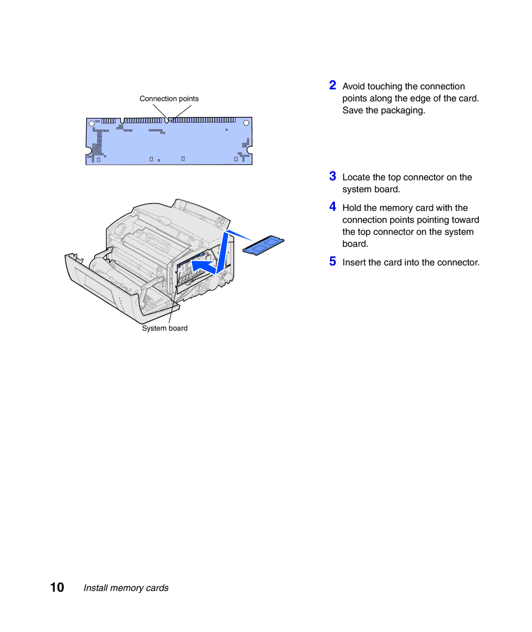 Lexmark Infoprint 1116 setup guide Connection points System board 