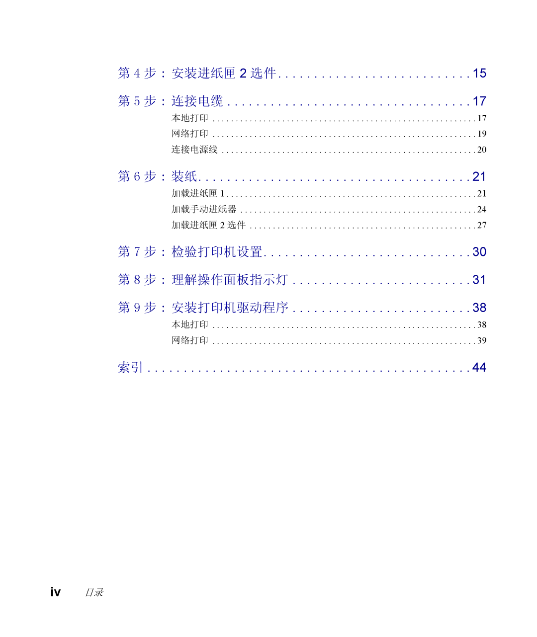 Lexmark Infoprint 1116 setup guide Iv 目录 