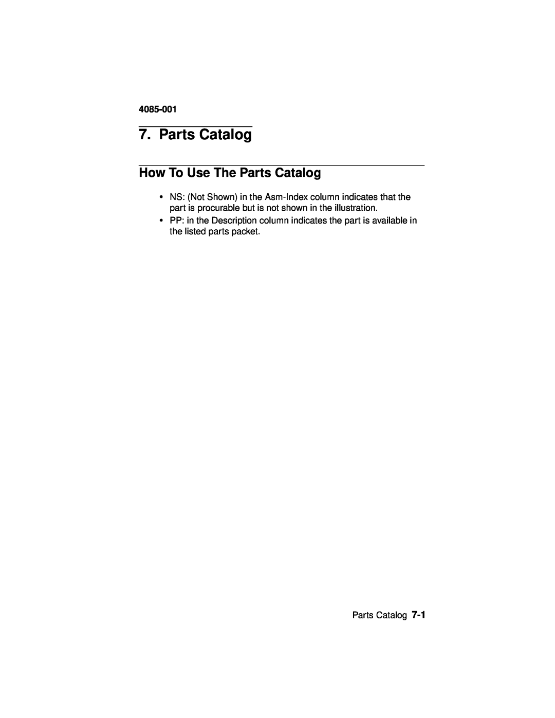 Lexmark Printer, J110 manual How To Use The Parts Catalog, 4085-001 
