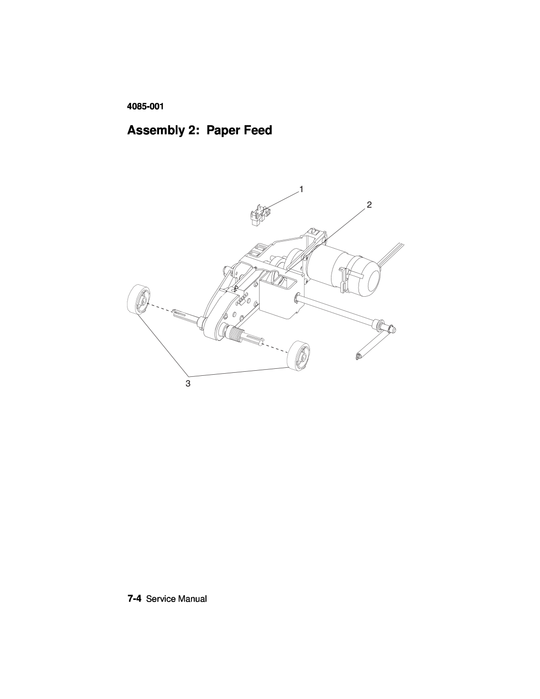 Lexmark J110, Printer manual Assembly 2: Paper Feed, 4085-001, Service Manual 