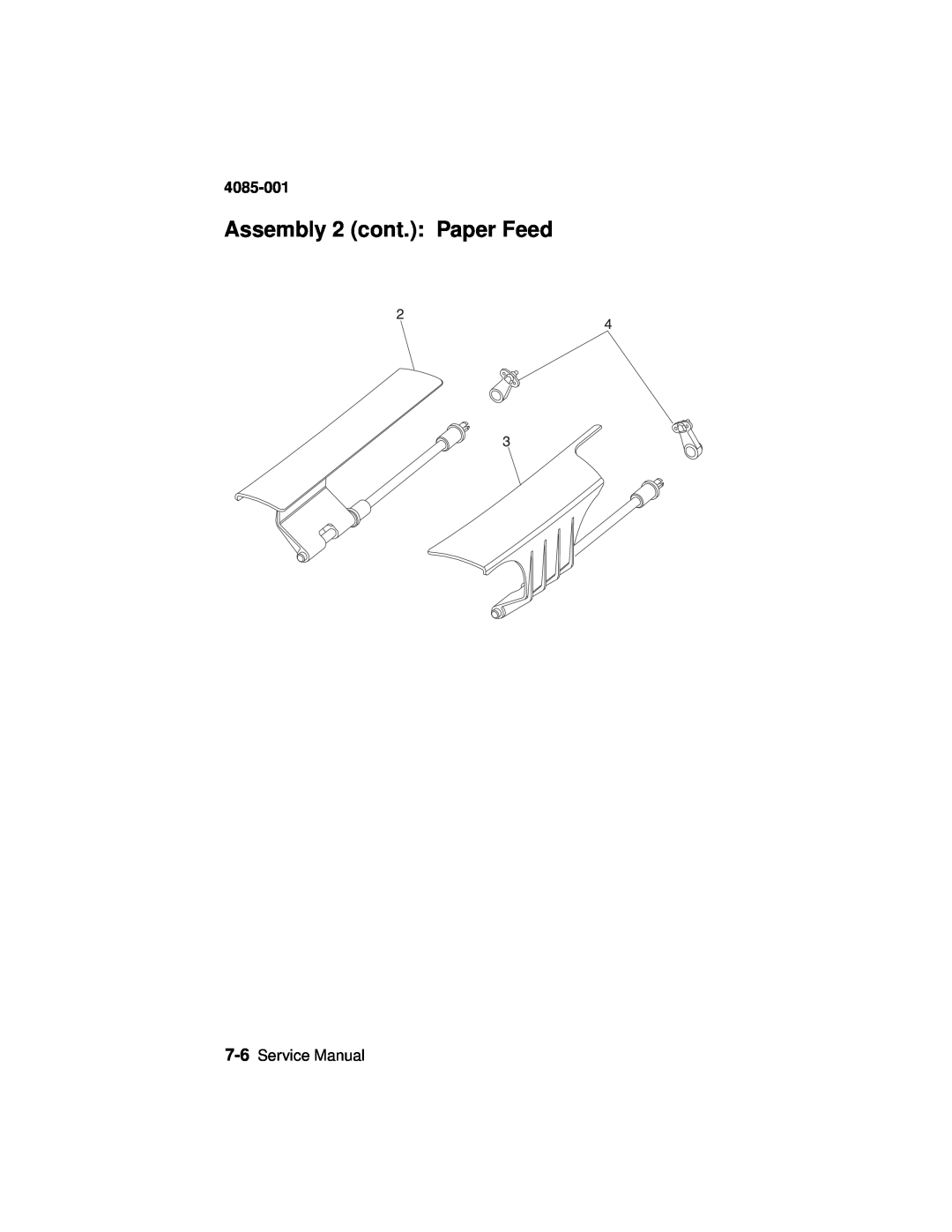 Lexmark J110, Printer manual Assembly 2 cont.: Paper Feed, 4085-001, Service Manual 