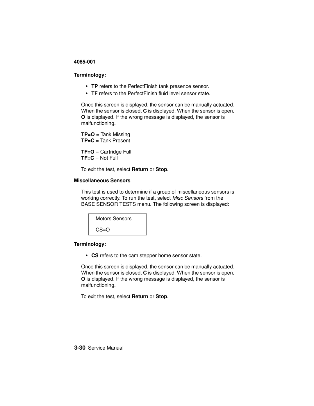 Lexmark J110, Printer manual Terminology, Miscellaneous Sensors 