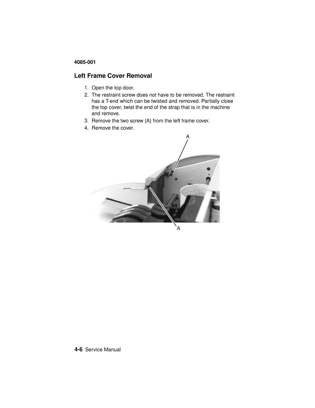 Lexmark J110, Printer manual Left Frame Cover Removal 