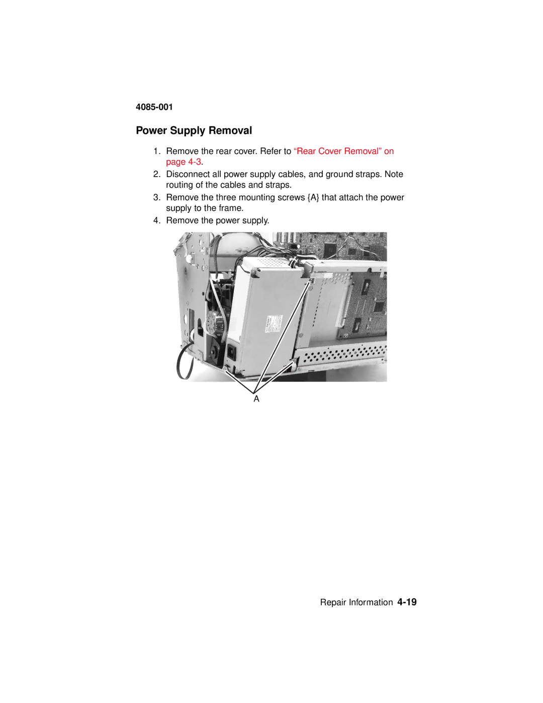 Lexmark Printer, J110 manual Power Supply Removal 