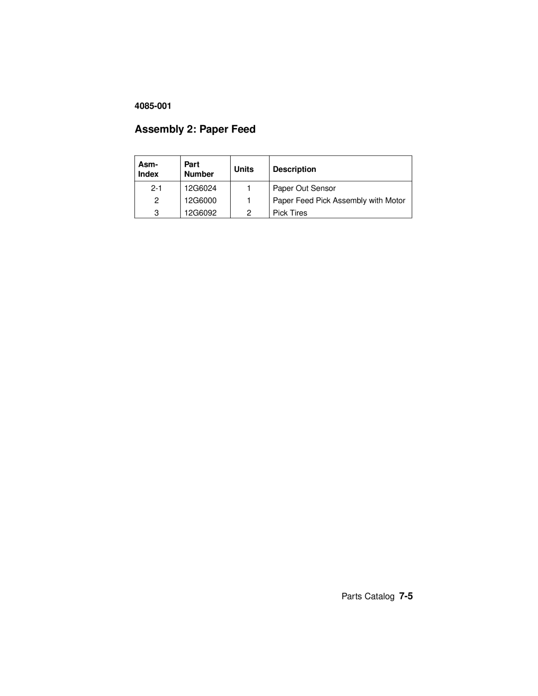 Lexmark Printer, J110 manual Assembly 2 Paper Feed 