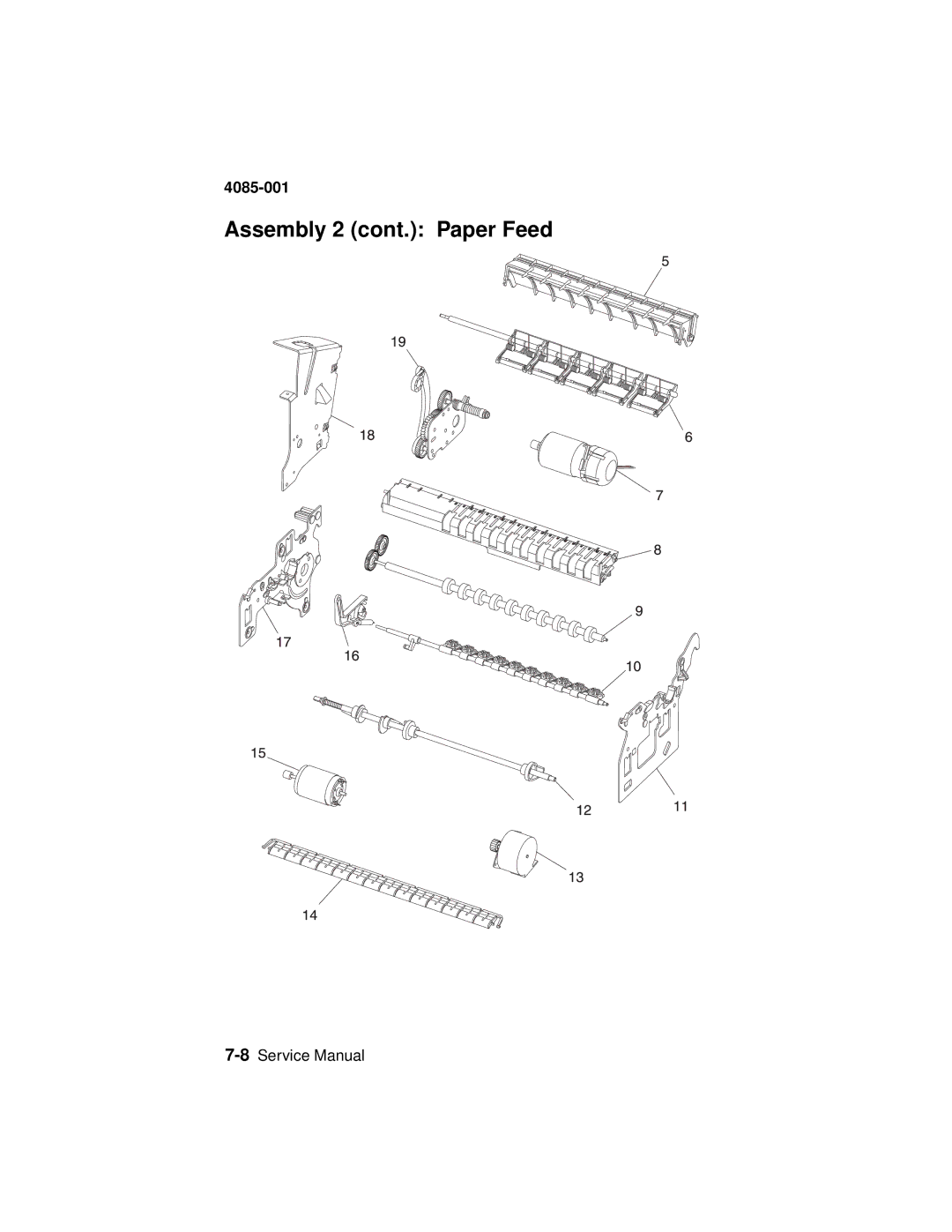 Lexmark J110, Printer manual Assembly 2 cont. Paper Feed 