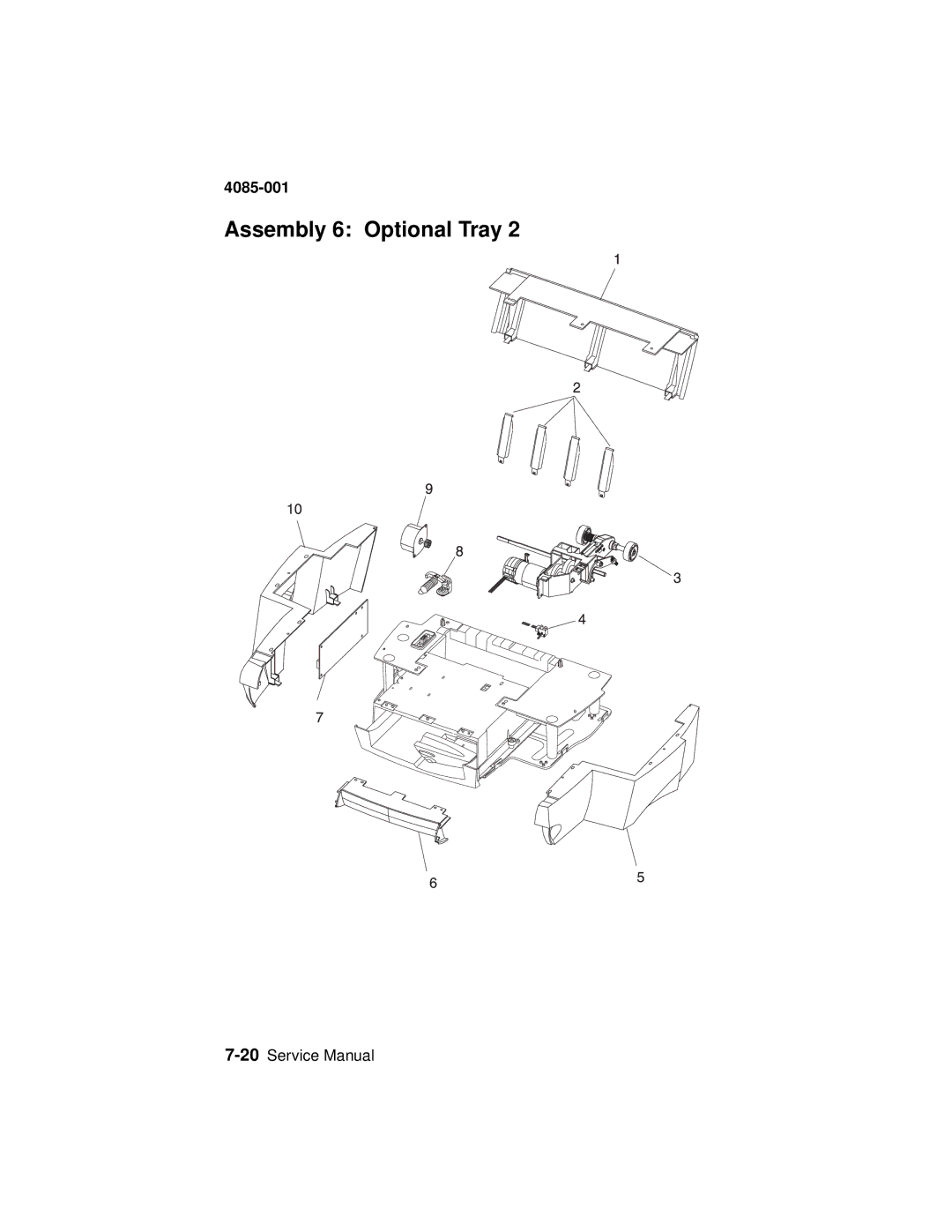 Lexmark J110, Printer manual Assembly 6 Optional Tray 